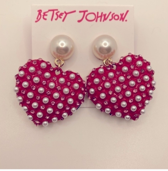 Betsey Johnson Orecchini Pendenti Donna A Cuore Con Cupcake E Frullatore - Metalloo, Vetro, Ipoallergenici, Regalo Originale